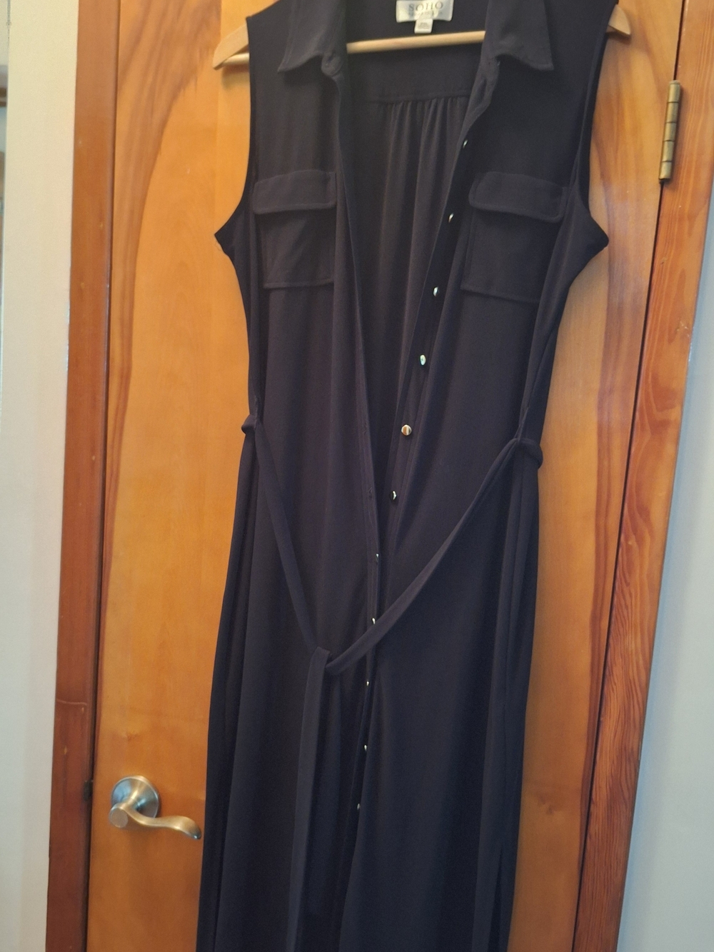 Soho Apparel Sleeveless Collared Maxi Dress in Black